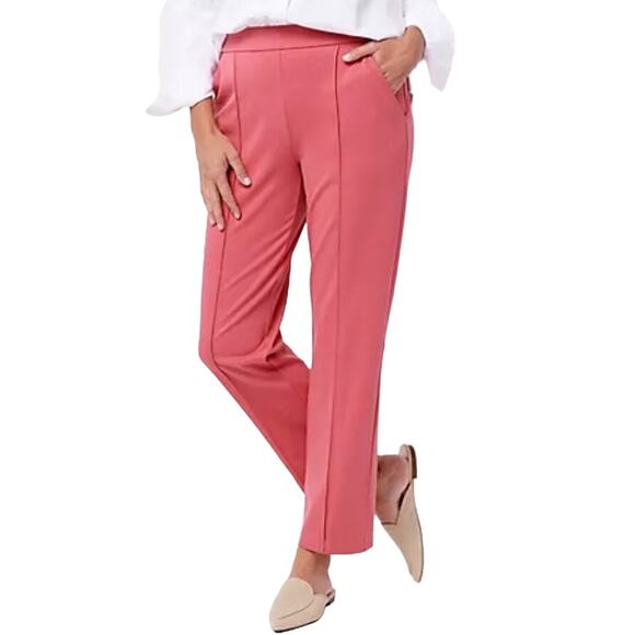 Isaac Mizrahi Live Regular 24/7 Stretch Knit Ankle Pant MEDIUM CAMEL NWOT SIZE L - Picture 2 of 6